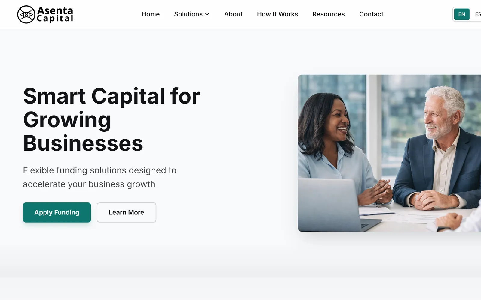 The Asenta Capital homepage
